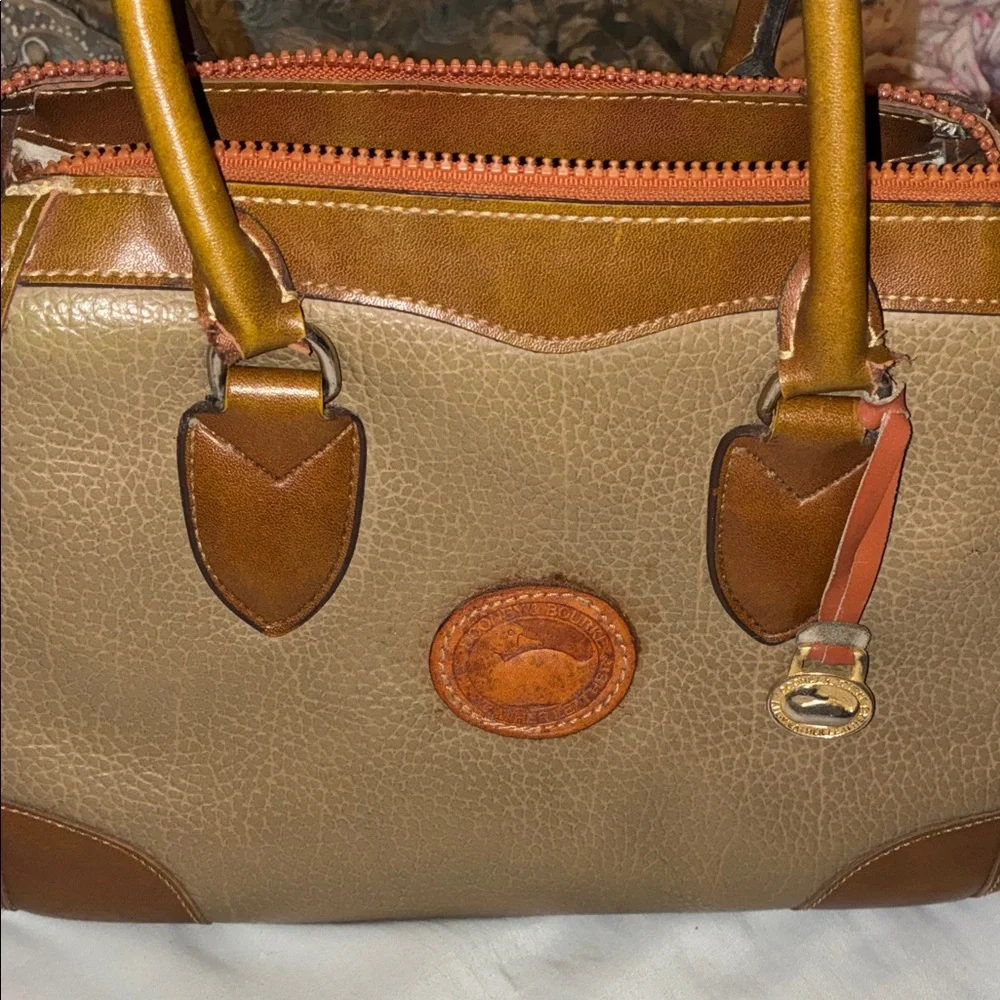 Dooney & Bourke Olive and‎ Brown Leather Satchel